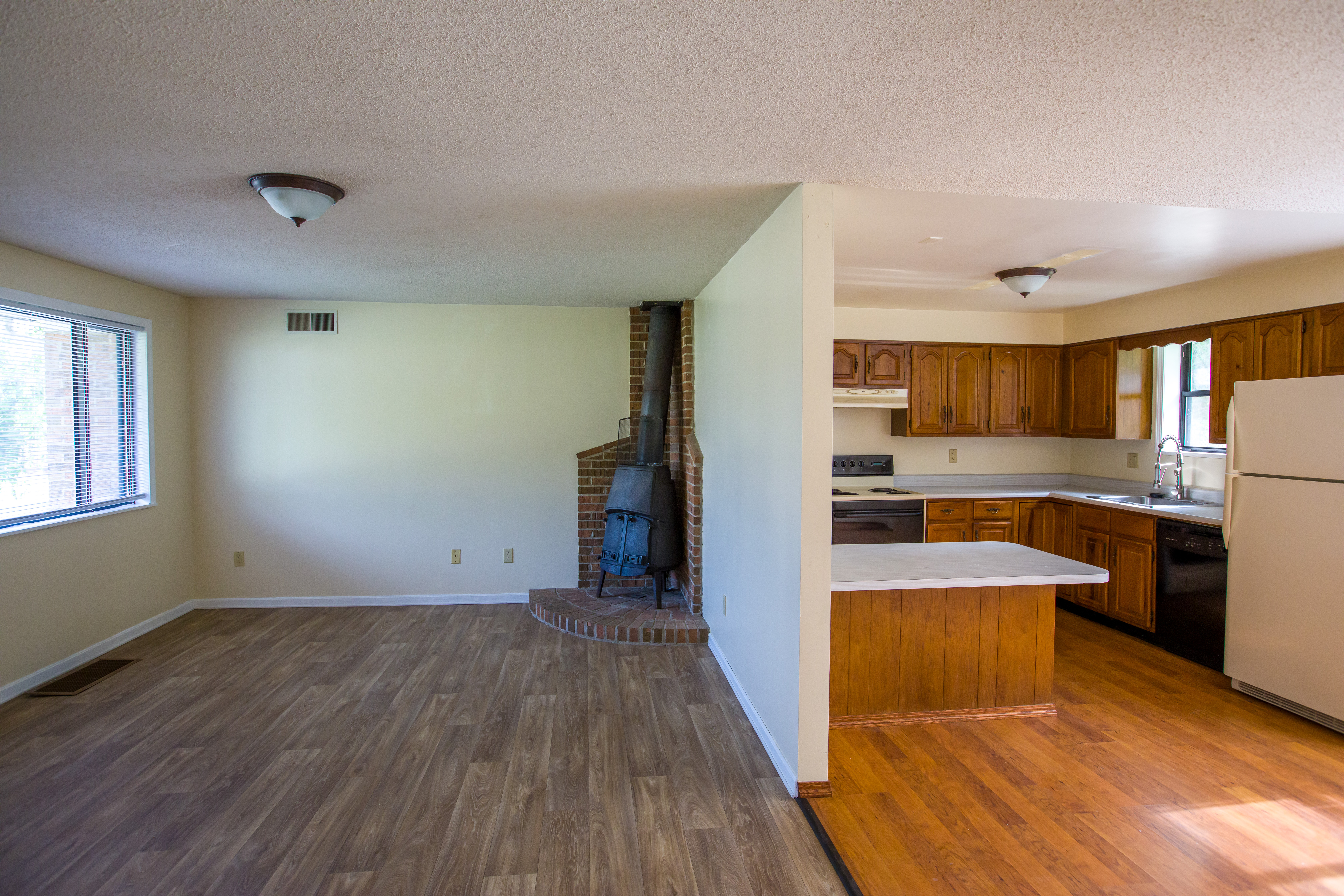 Living room with fire place